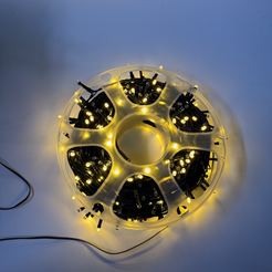 Электрогирлянда внешняя Нить 20м 200LED IP44, теплый белый, контролер, с коннектором, черный кабель