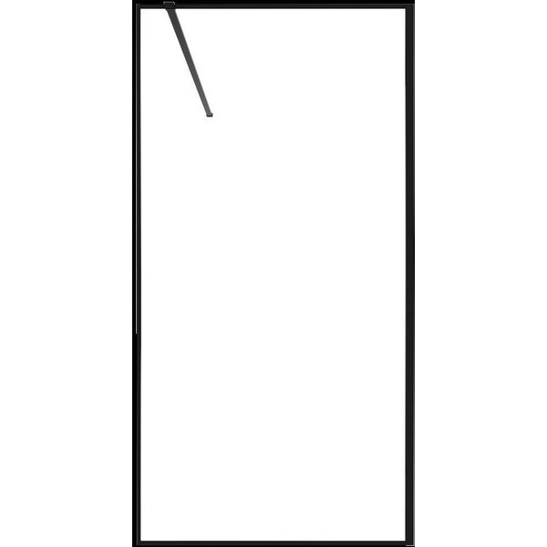 Ограждение душевое LEO Black 90 Walk-in (один вход), на профиле к полу и стене 90х195, 6мм