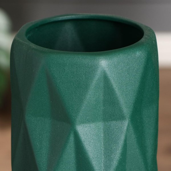 Ваза керамическая напольная Поли муар 40см зелёная