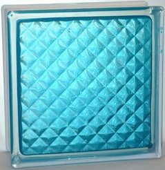 Стеклоблок Vitra окр.внутри Инка 19х19х8 бирюза (шт)