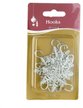 Крючки декоративные Серебристые снежинки 13,8x7,5x1,5см 6шт,87167