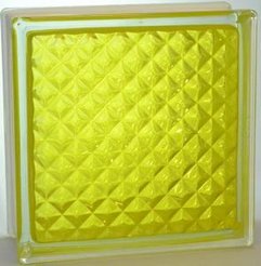 Стеклоблок Vitra окр.внутри Инка 19х19х8 желтый (шт)