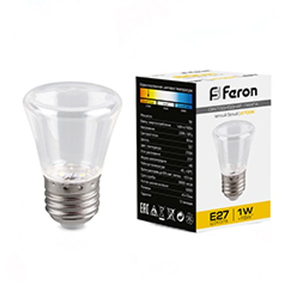 Лампа светодиодная Feron LB-372 (1W) E27 прозрачный 2700K свет теплый 