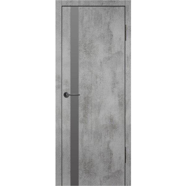 Дверь ДО N5 экошпон бетон натуральный зеркало графит 600х2000мм