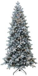 Ель искусственная Кристина 210см, флокированная, 300LED, теплый белый свет, ПЭ+ПВХ