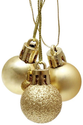Набор шаров 3шт золотой матовый глянцевый глиттерный 2,5х2,5х2,5см арт.90628