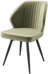 Стул кухонный Mamadoma Michael-R1 d12 46х45х86см велюр/металл, зеленый/черный, поворотный