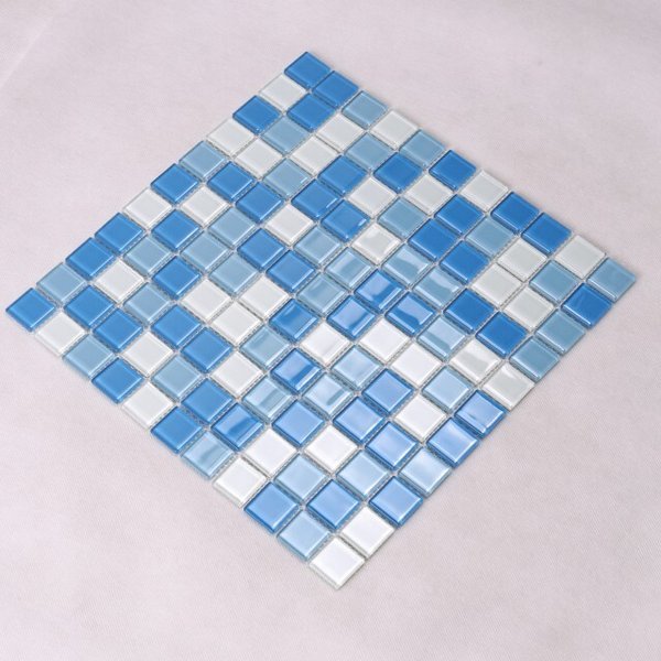 Мозаика Tessare 30,0х30,0х0,4см стекло бело-голубой шт(HJM04)