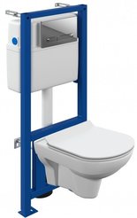 Комплект системы инсталляции LINK PRO с унитазом CITY CO DP+ кнопка ESTETICA хром глянцевый