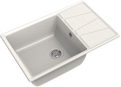 Мойка для кухни врезная Granfest GF-V780L 78х50см глубина чаши 20см, мрамор, белый
