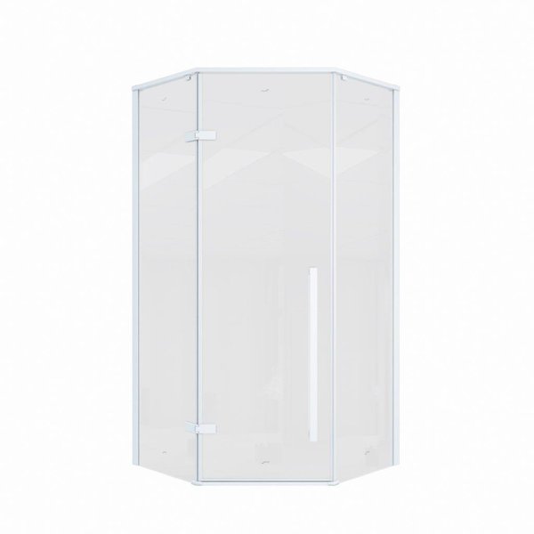 Ограждение душевое Cerutti SPA C3AW (90х90х195) белый алюминиевый профиль, закаленное прозрачное стекло