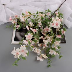 Цветок искусственный Свинчатка плюмбаго бело-розовый 87см