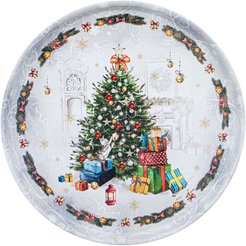 Поднос сервировочный Agness Новый Год 33х2,1см сталь окрашенная