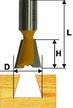 Фреза пазовая ласточкин хвост Энкор D9,5х10мм
