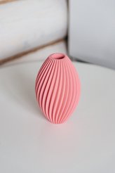 Ваза декоративная из гипса Регби 17см для сухих растений розовая