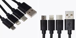 Кабель USB microUSB/8 Pin/Type-C чёрный 1,2м Exployd EX-K-646