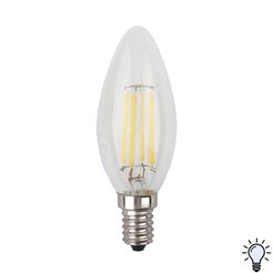 Лампа светодиодная ЭРА F-LED B35-9w-840-E14 9Вт филамент свеча нейтральный белый свет