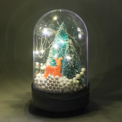 Шар снежный Олень 8,5х15см, LED-подсветка, SYBLZ-4125047