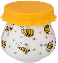 Банка д/меда Lefard Пчелы 300мл 10х10х8,5см фарфор, крышка силикон