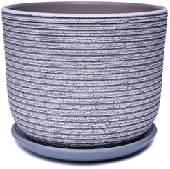 Горшок керамический Лоза бело-серый бук 0,8л d12h10,1