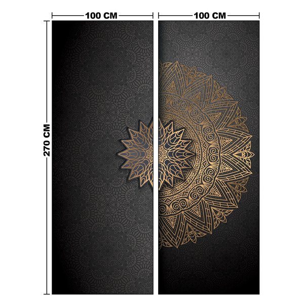 Фотообои виниловые на флизелиновой основе Мандала на черном 2х2,7м