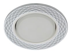 Светильник встраиваемый декор cо светодиодной подсветкой ЭРА DK LD37 WH/WH GX53, белый/белый