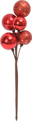 Ветка декоративная Шарики 5-6см красный SYQH-0125003
