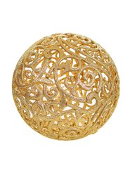 Украшение подвесное Шар ажурный d100мм золото