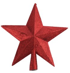 Верхушка елочная Звезда 25см, красный, SYSDX-3323053