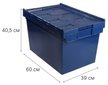 Ящик д/хранения Fimako 60л 60х39х40,5см с распашными крышками, синий ПП