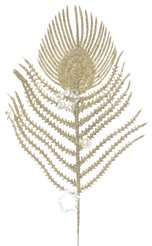 Ветка декоративная золотая с украшениями 10х1х27см 89031
