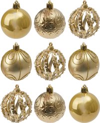 Набор шаров 9шт 6см, золото, SYQB-0124071