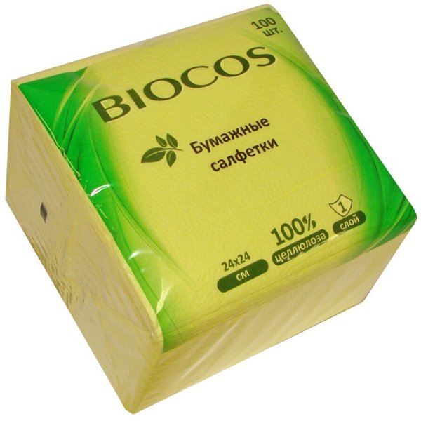Салфетки бумажные Celesta/BioCos 24х24см 100шт цветные, 1-слойные