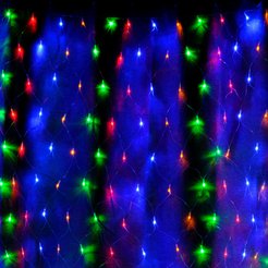 Электрогирлянда сетка внутренняя 1,5х1,5м 160LED, разноцветный SYCL-016