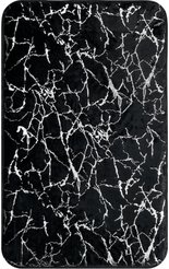 Коврик для ванной комнаты 50х80см, MARBLE черный с серебром