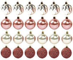 Набор шаров с узором 24шт 6см шампанское+розовое золото SYQB-0120321