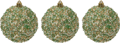Набор шаров 3шт 8см, оливковый, с пайетками, SYQB-0125097