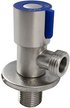 Кран угловой 1/2"х1/2" наруж.резьба,синяя ручка,с отражателем