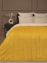 Плед крупный рубчик 150х200см охра