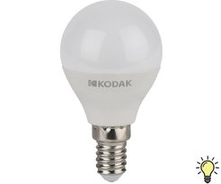 Лампа светодиодная Kodak P45-7W-830-E14 7Вт Е14 шар 3000К свет теплый белый