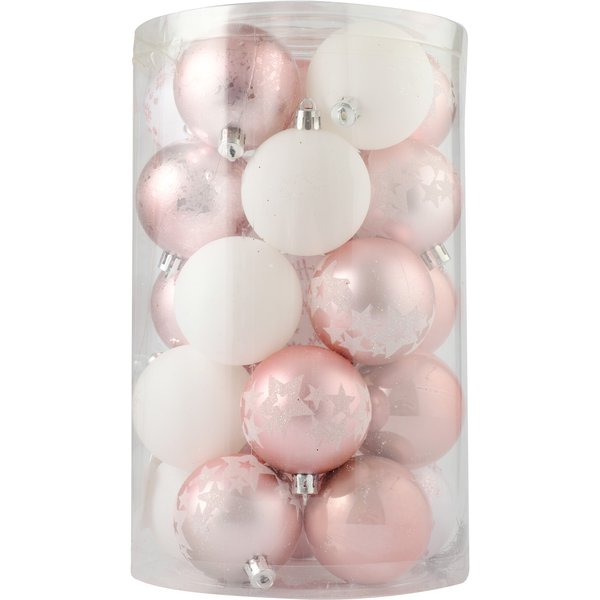 Набор шаров 25шт 6см, розовый+белый, SYQB2-0123127