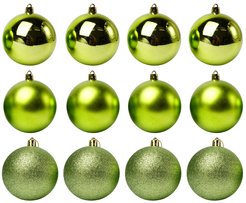 Набор шаров 12шт 8см яблочно-зелёный SYQD-0121206