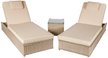 Набор садовой мебели Мальдивы (2 шезлонга + столик), алюминий/иск.ротанг, бежевый, SG-22129
