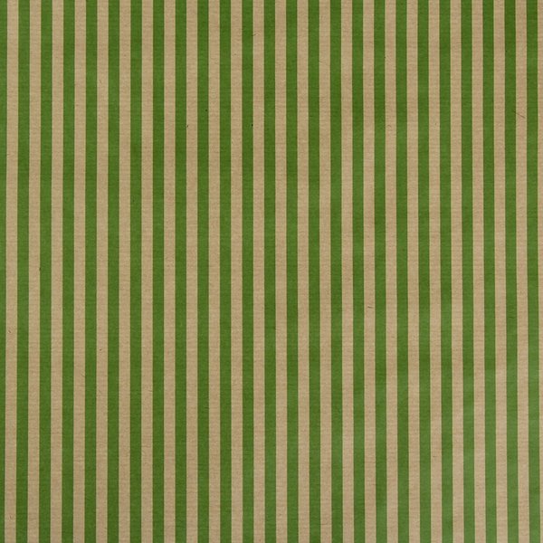 Бумага упаковочная крафт Полосы светло-зелёные 0,7х10м