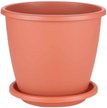 Горшок пластиковый Афина d29см h26,5см v11л, коричневый, с поддоном