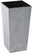 Кашпо FINEZJA ECO recycled beton 25х25см h46см v11л серый бетон, с вкладышем