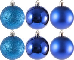 Набор шаров 6шт 6см синий (глянец: 2шт, матовые: 2шт, глиттер: 2шт), SYQA-0123123-B