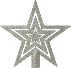 Верхушка елочная Звезда 18,5х19см серебро/глиттер, SYSDX-3524010-S