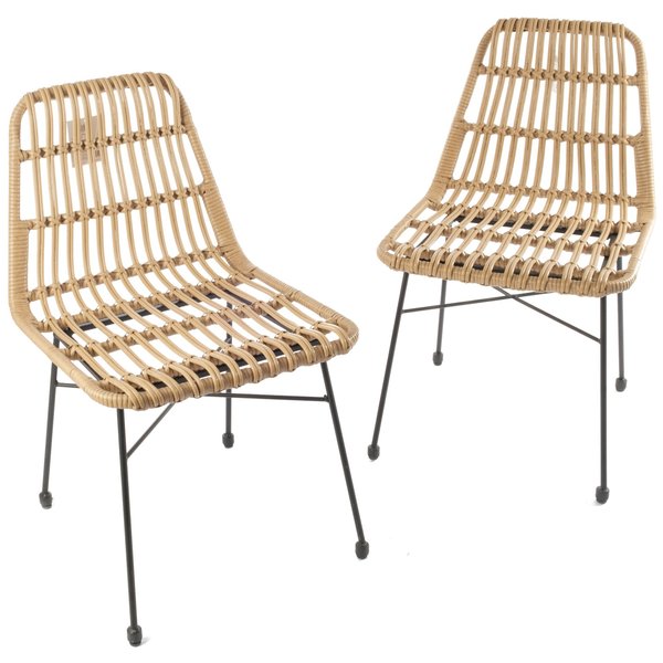 Набор стульев садовых Окленд 2шт 58х46см h80см, ротанг искусственный, бежевый, SG-22041
