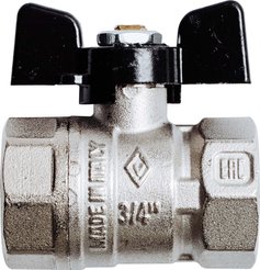 Кран латунный полнопроходной BUGATTI Arizona 3/4" внутренняя резьба, ручка бабочка